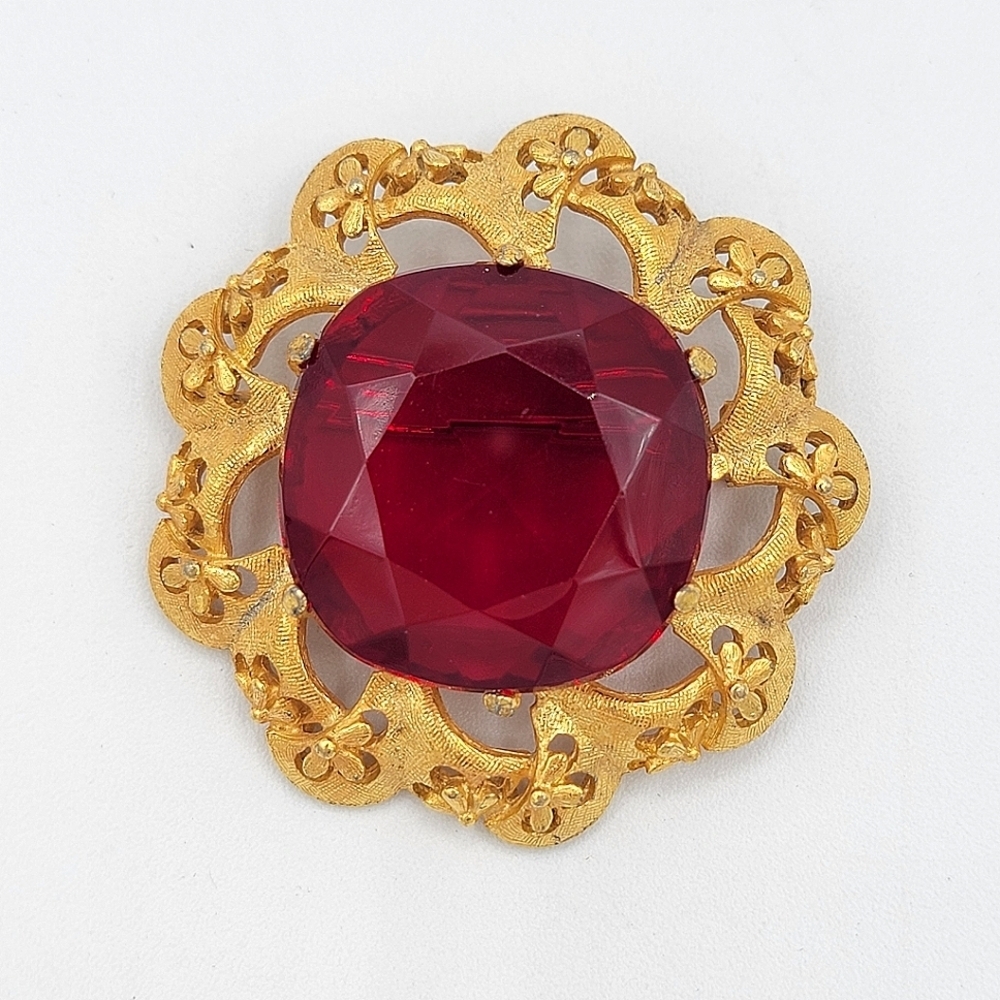 Florenza Ruby Red Brooch #2531